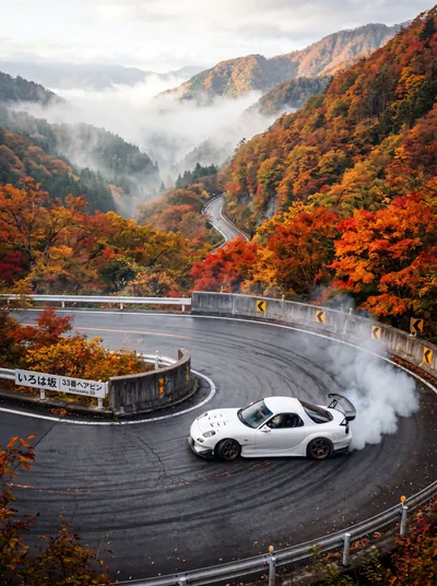 Drift d'automne sur le touge