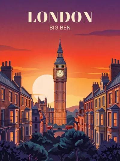 Londres au coucher du soleil