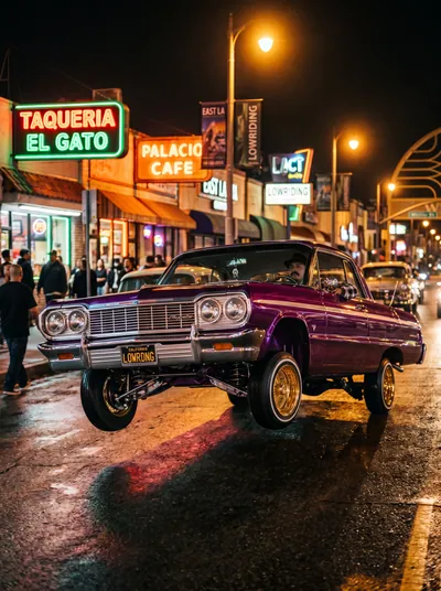 Lowrider chromé de nuit