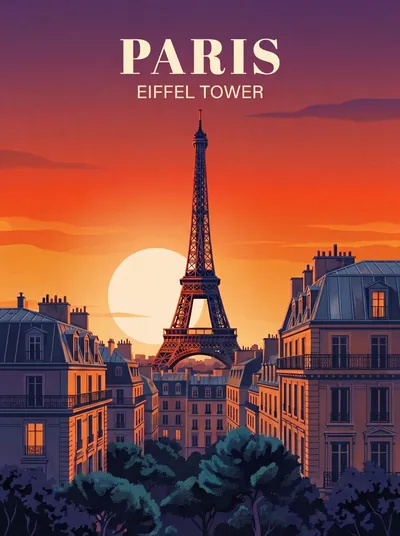Romance parisienne au coucher du soleil