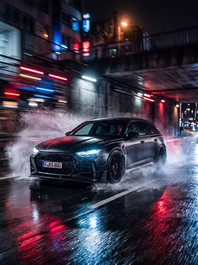 RS6 sous la pluie