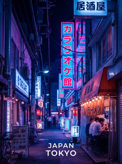 Ruelle pluvieuse de Tokyo