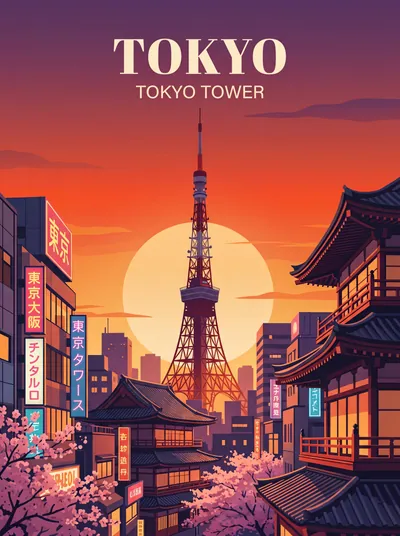 La Tour de Tokyo en fleurs