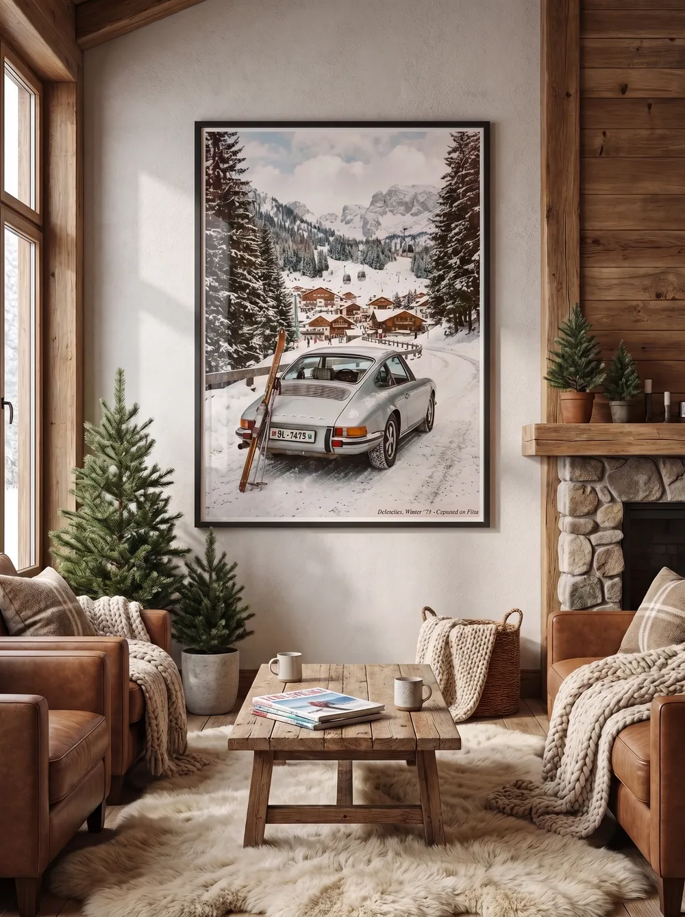 Porsche Dolomieten 74 on a wall